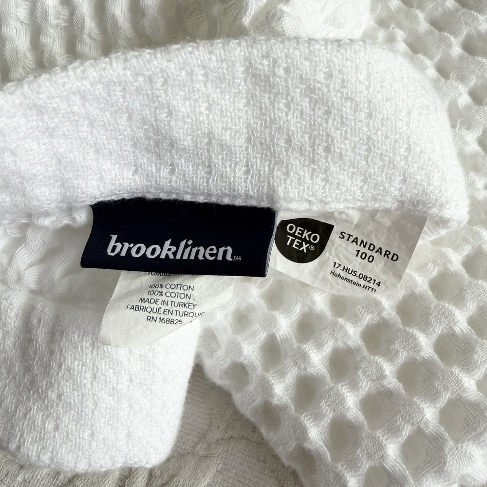 Brooklinen Dreamweave Waffle Bath Towel White 100% Turkish Cotton Aprox 30x58 - Picture 2 of 4
